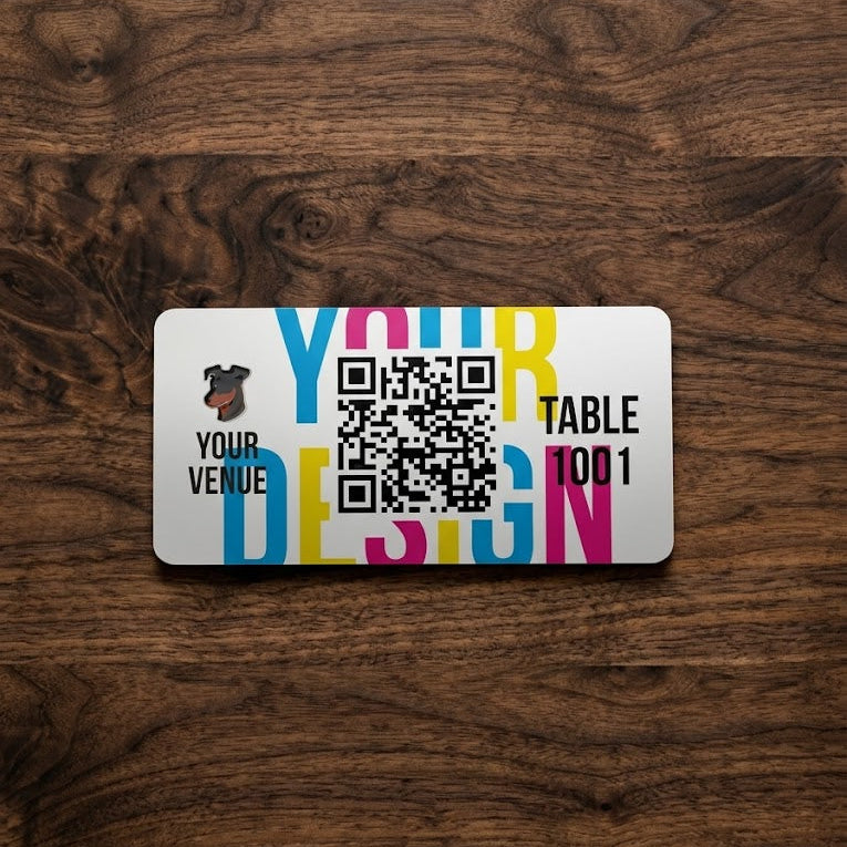 Printed Acrylic slab QR code with gloss embossing to face